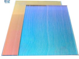 彩色EVA漸變夾膠 炫彩鍍膜玻璃 炫綠炫橙炫藍